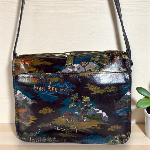 Patricia Nash Handbags - Patricia Nash Nazaire Top Zip Crossbody Bag - "Montana Prairie Skies" - New